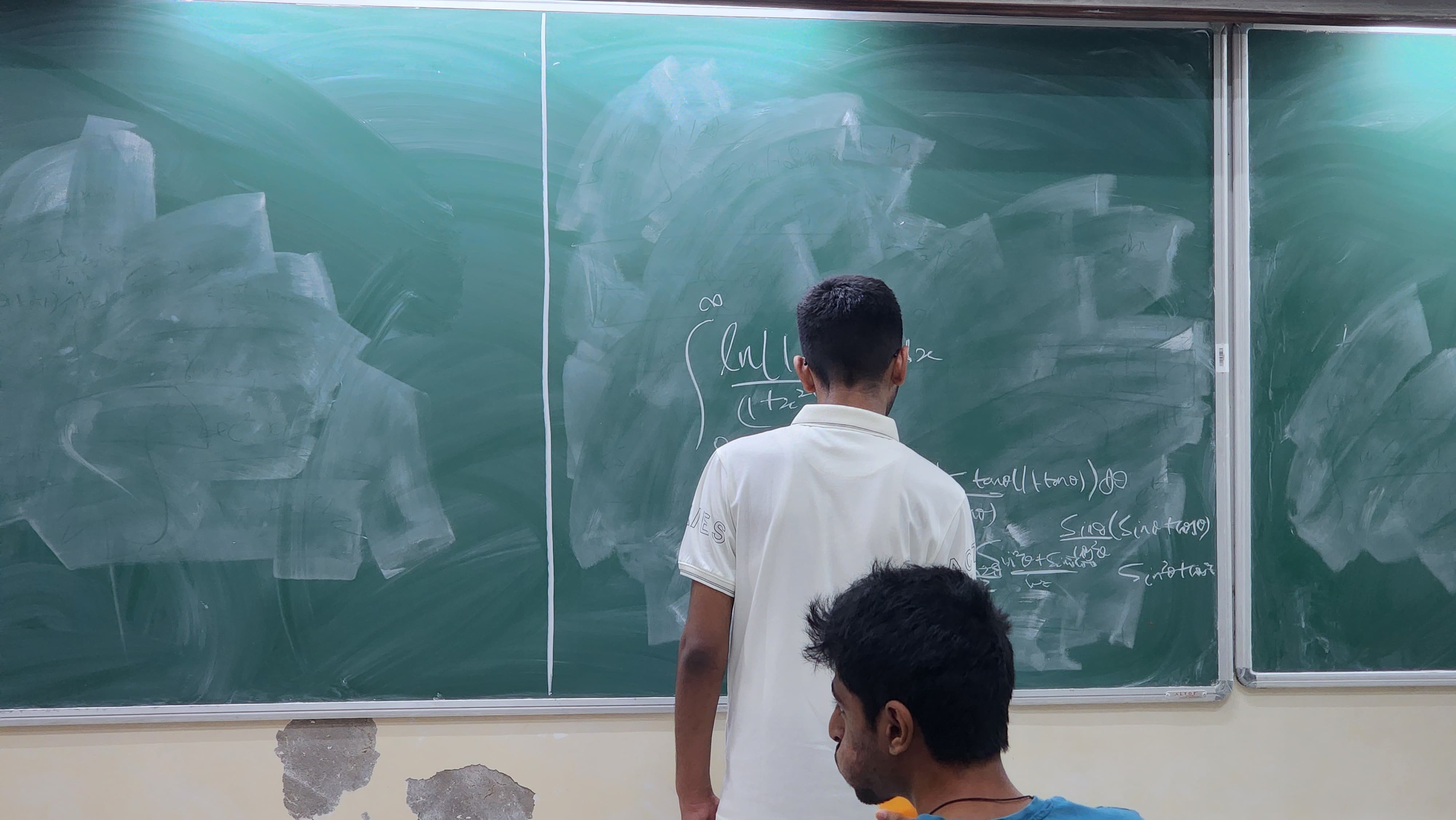 Integration Bee participant solving problem